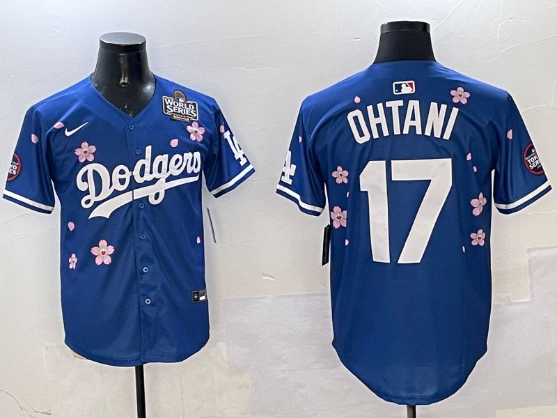 Men Los Angeles Dodgers 17 Ohtani Blue Sakura Edition 2025 Nike MLB Jersey style 8